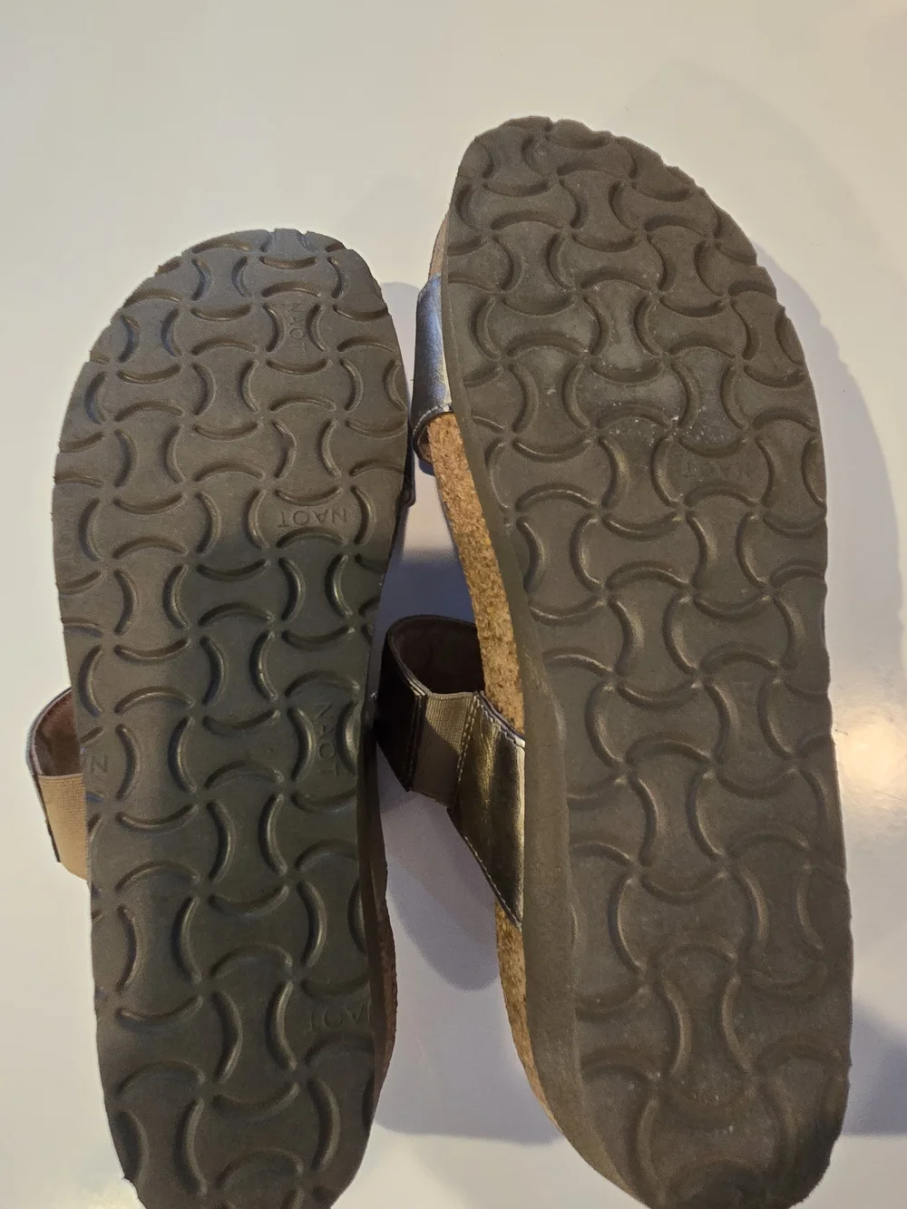 Naot Tan Leather Sandal with Neutral Straps With Rhinstones